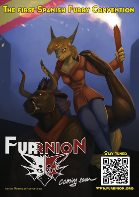 Furrnion poster, featuring Bertín and Doña Ana; art by Norcus