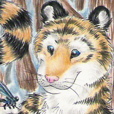 Donna's character, Sasha Tigress, a Siberian tiger