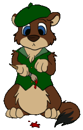 Weasyl's site mascot, Wesley, drawn by Fay V.
