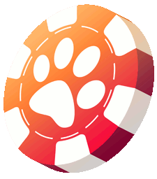 Casino chip with paw logo