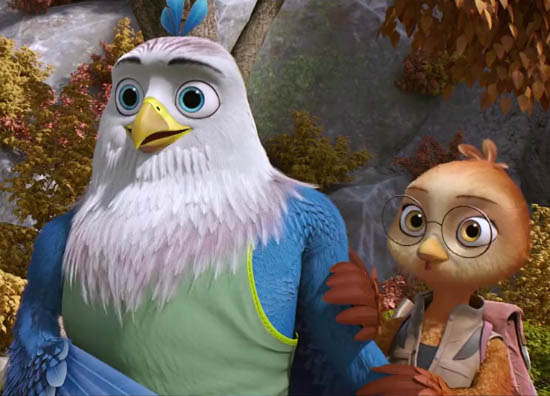 Goldbeak the eagle and his adoptive sister, Ratchet the chicken. Goldbeak the eagle and his adoptive sister, Ratchet the chicken.