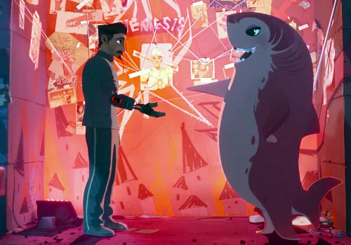Nimona as a sassy shark. Nimona as a sassy shark.