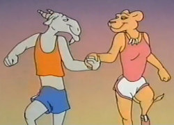 Rene Fromage and Kit Mambo in 'Animalympics'