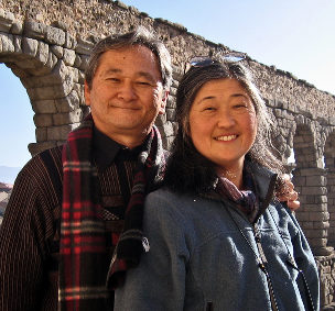 Stan & Sharon Sakai visiting the ancient aqueducts of Segovia, Spain
