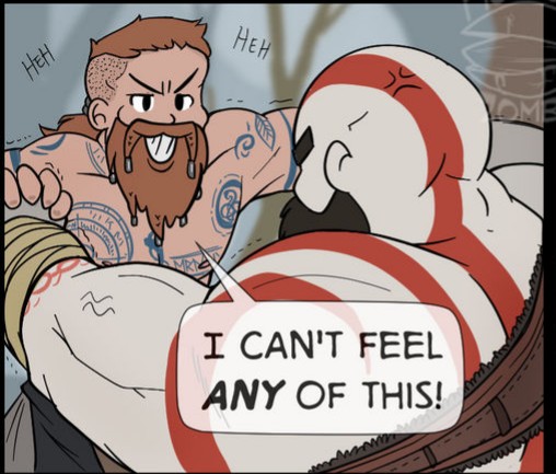 Baldur can't feel anything in God of War