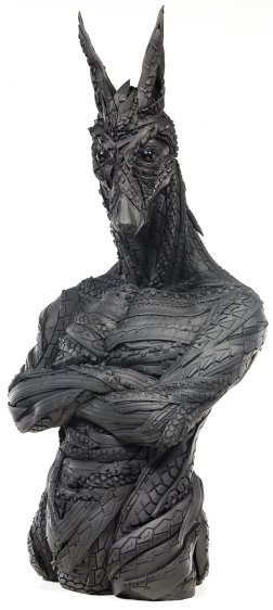 Jackal-man tyre sculpture by Yong Ho Ji