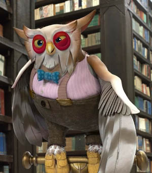 An owl librarian.
