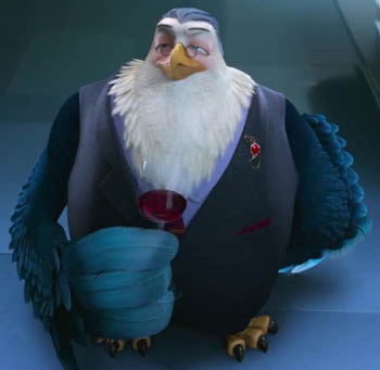 An important-looking eagle contemplates if he's been obviously evil enough yet.